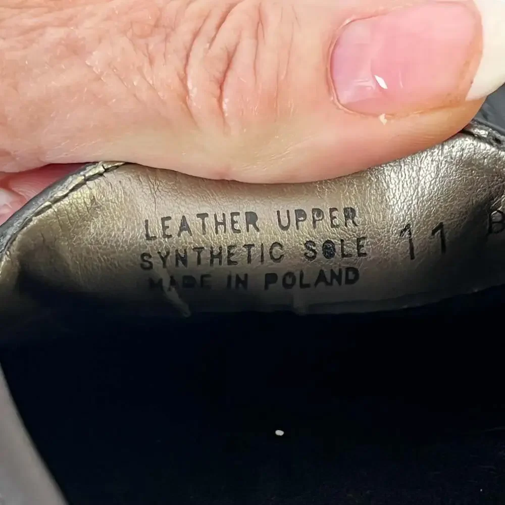 Aerosoles Black Leather Slip On Comfort‎ Loafers Minimalist US 11B
